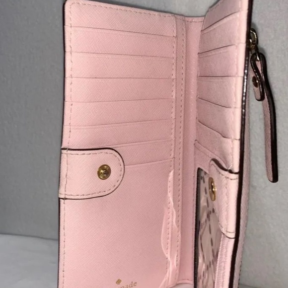 Kate Spade Newbury Lane Stacy Saffiano Leather Clutch Wallet WLRU1601 Pink - Picture 7 of 9